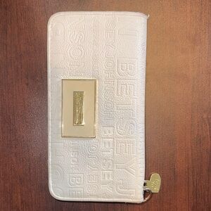 Betsey Johnson Cream Wallet with Gold Details